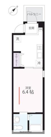 ハーミットクラブハウス 生麦2(1K/3階)の間取り写真