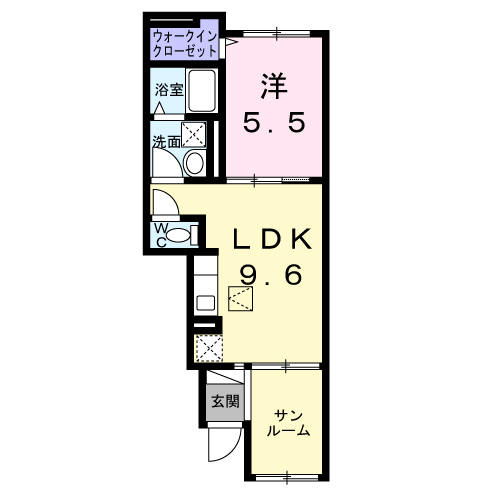 グレースヒル(1LDK/1階)の間取り写真