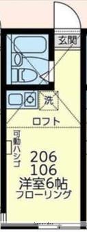 ユナイト六浦フォンダンショコラ(ワンルーム/2階)の間取り写真