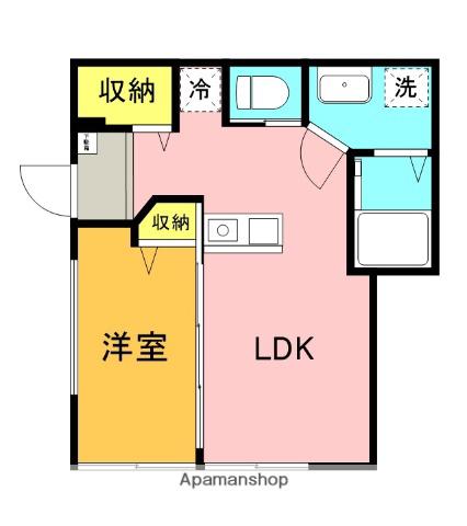 REDEAL厚木飯山7号棟(1LDK/1階)の間取り写真