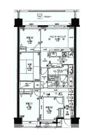 日神パレステージ横須賀田浦(4LDK/14階)の間取り写真