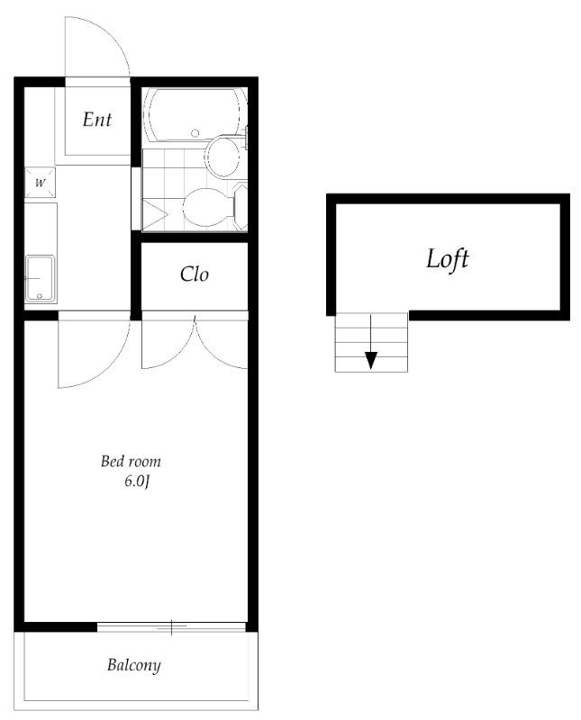 スプリングハウス(1K/1階)の間取り写真