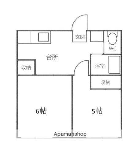 プレミールF(2DK/2階)の間取り写真