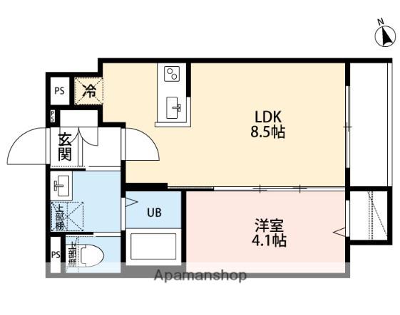 LUNA COURT(1LDK/3階)の間取り写真