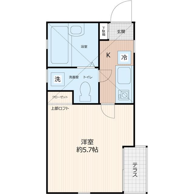 PREMIUM RESIDENCE ISOGO(1K/1階)の間取り写真