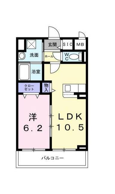 STELLA日吉(1LDK/2階)の間取り写真