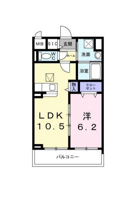 STELLA日吉(1LDK/1階)の間取り写真