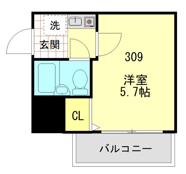 ナイスアーバン横濱駅東館(1K/3階)の間取り写真