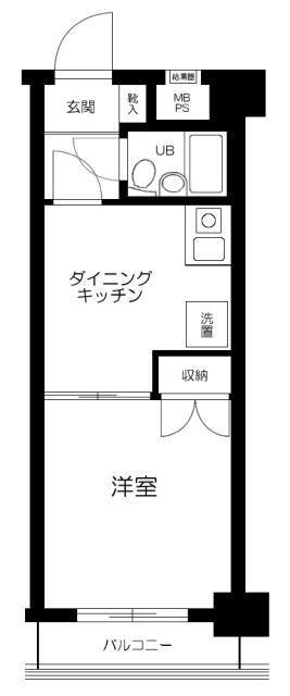 グレイス多摩川(1DK/4階)の間取り写真