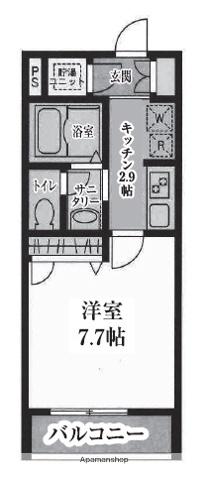 TS GARDEN川崎大師 Ⅰ棟(1K/3階)の間取り写真