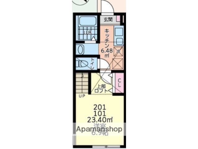 IDEAUS橋本弐番館(1K/2階)の間取り写真
