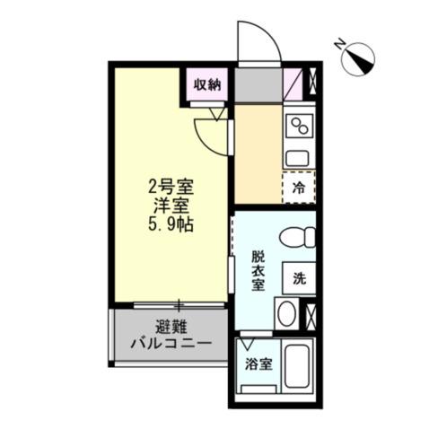 ベイルームフルリール相模大野(1K/3階)の間取り写真