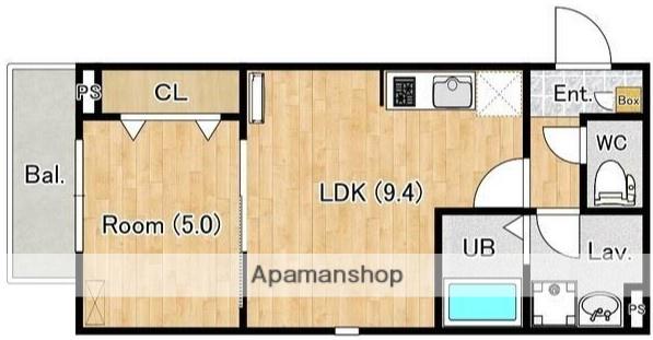 ジーメゾン伊勢原カエルム(1LDK/3階)の間取り写真