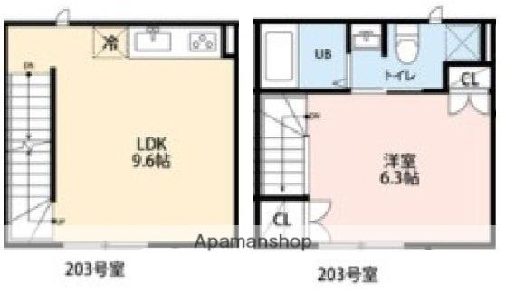 フェリオ小田急相模原(1LDK/2階)の間取り写真