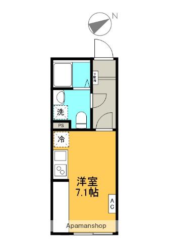 ロンディネ寒川(ワンルーム/2階)の間取り写真