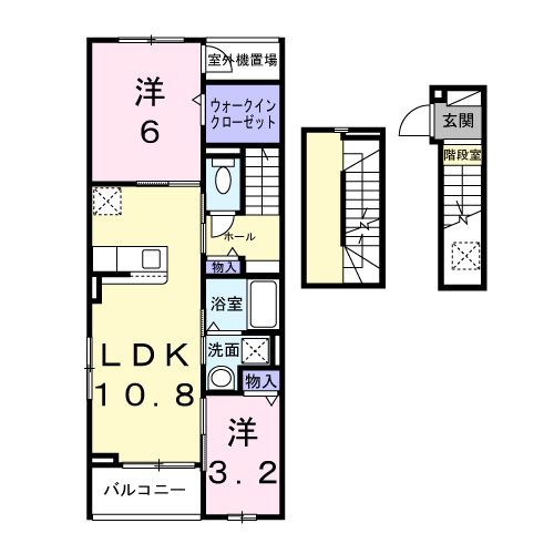 カルム シーダ(2LDK/3階)の間取り写真