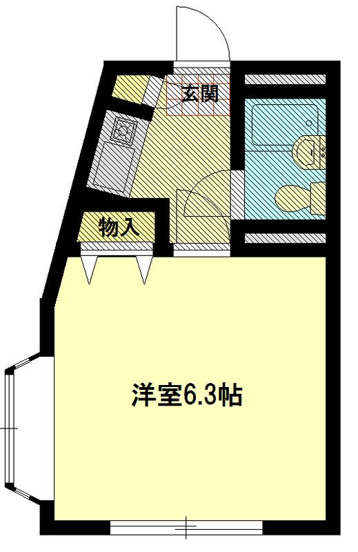 デュークガーデン大船Ⅲ(1K/2階)の間取り写真