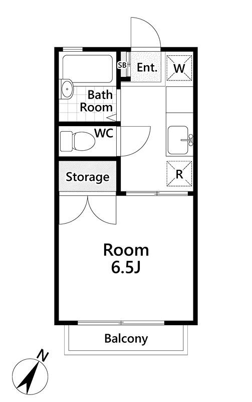 コスモハイツ(1K/1階)の間取り写真