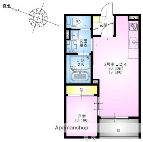 REGALEST 藤沢本町(1LDK/3階)の間取り写真