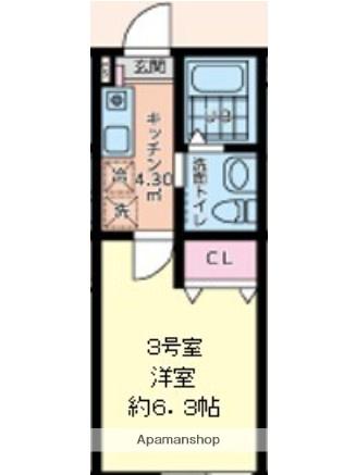 シティハイツ座間(1K/1階)の間取り写真