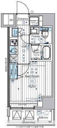 MAXIV横浜吉野町TRE(1K/1階)の間取り写真