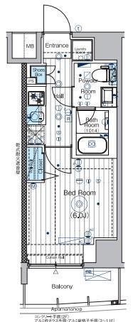 MAXIV横浜吉野町TRE(1K/4階)の間取り写真