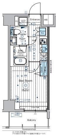 MAXIV横浜吉野町TRE(1K/6階)の間取り写真