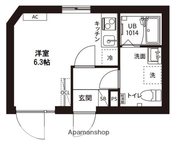 レピュア磯子駅前レジデンス(ワンルーム/5階)の間取り写真