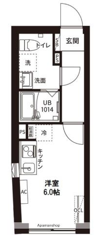 レピュア磯子駅前レジデンス(ワンルーム/2階)の間取り写真