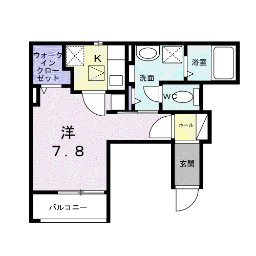 相光ビレッジ戸塚Ⅱ(1K/1階)の間取り写真