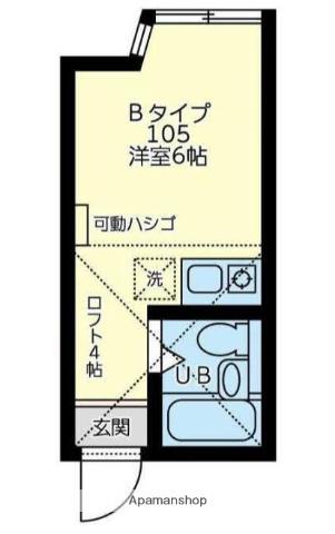 ユナイト田島ジャン・カロル(ワンルーム/1階)の間取り写真