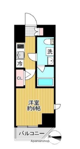 SHOKEN RESIDENCE横浜鶴見Ⅲ(1K/4階)の間取り写真