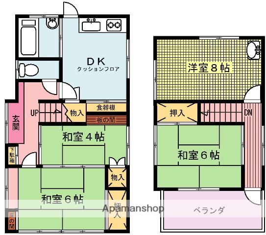 京浜急行電鉄大師線 川崎大師駅 徒歩6分 2階建 築50年(4DK)の間取り写真