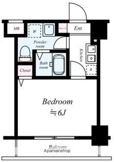 グリフィン横浜セカンドステージ(1K/10階)の間取り写真