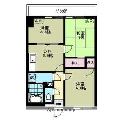 リブステージ横浜(3DK/5階)の間取り写真