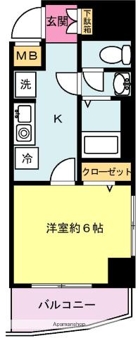 ヴェルト川崎ウエスト(1K/8階)の間取り写真