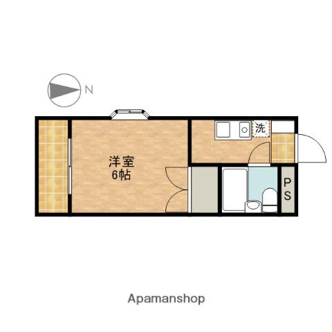 コアクレスト下新城(ワンルーム/2階)の間取り写真