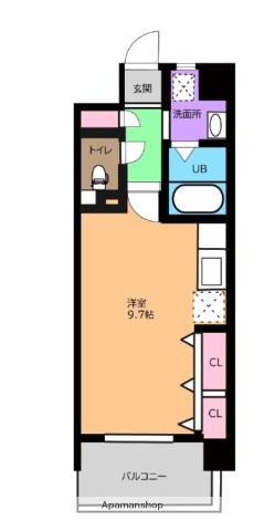 グラシア武蔵中原(ワンルーム/4階)の間取り写真