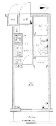 グリフィン横浜・ファーストステージ(1K/4階)の間取り写真