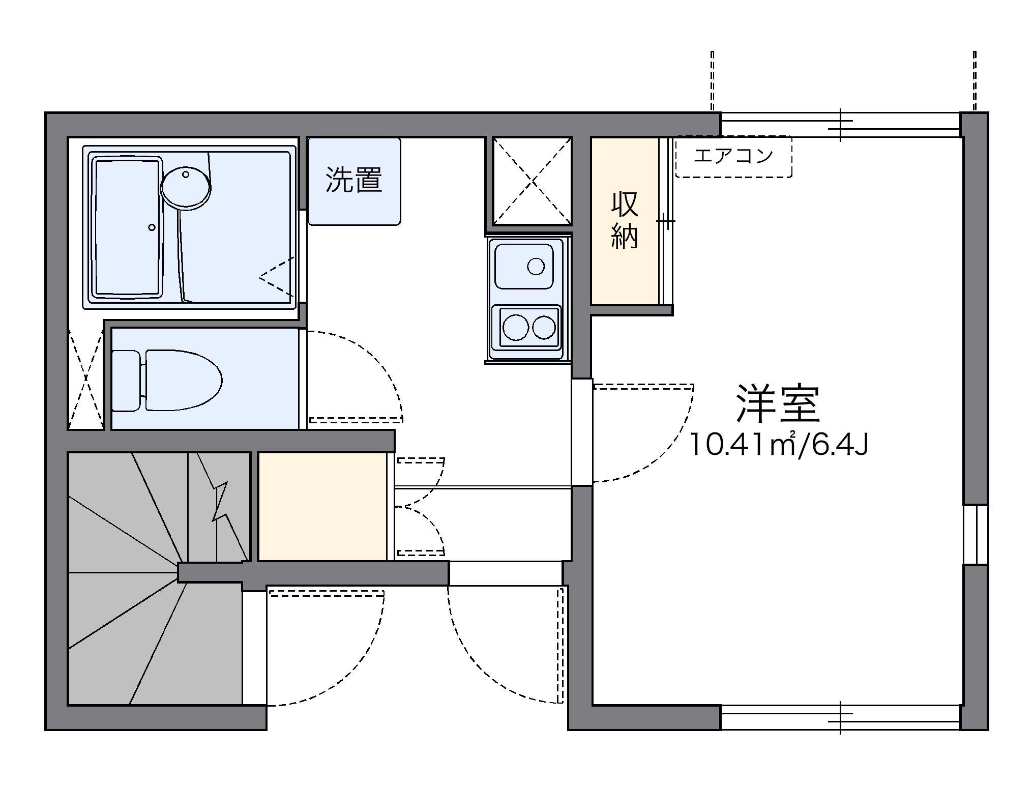 レオネクストグレンジ藤塚Ⅰ(1K/1階)の間取り写真