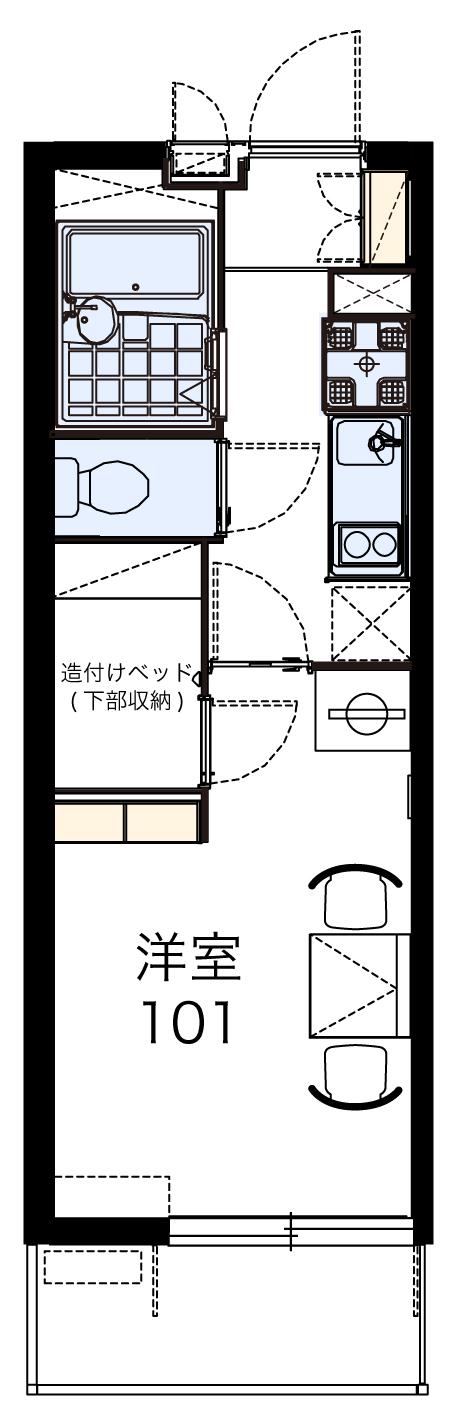 レオパレスブルースカイ(1K/3階)の間取り写真