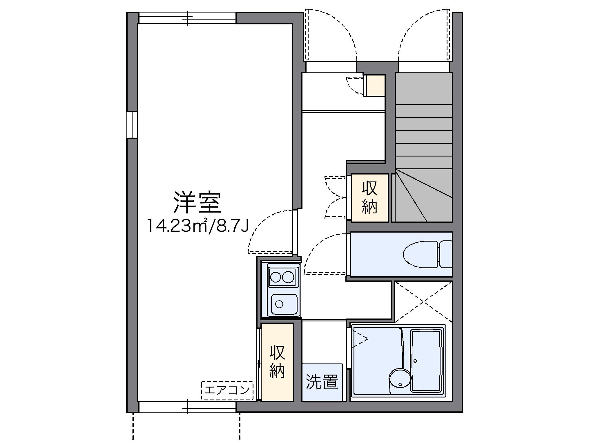 レオネクスト本郷台(1K/1階)の間取り写真