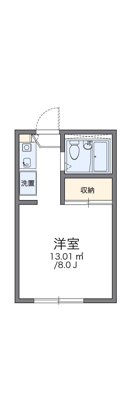 レオパレス中曽根Ⅰ(1K/2階)の間取り写真
