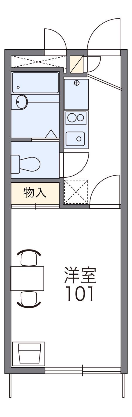 レオパレスグランメール(1K/2階)の間取り写真