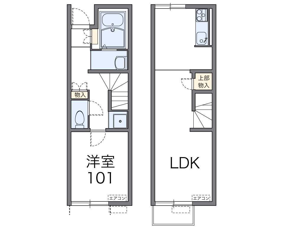 レオネクストフォレスタ 湘南(1LDK/1階)の間取り写真