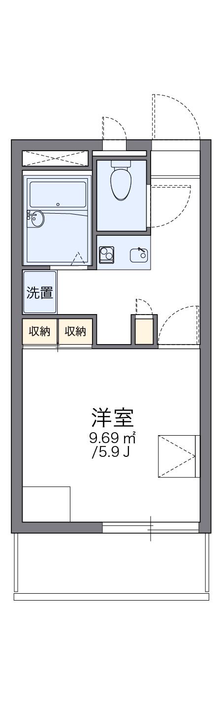 レオパレスシャングリラ湘南 1階階 間取り