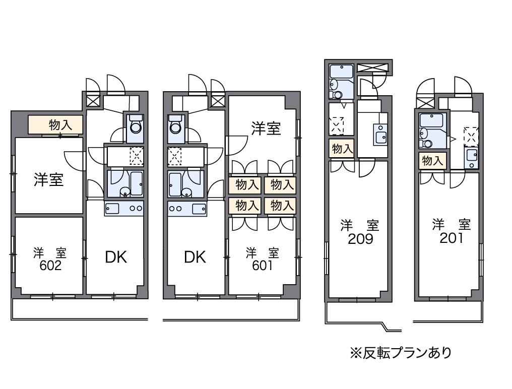 レオパレスサザンクロスプラザ 4階階 間取り