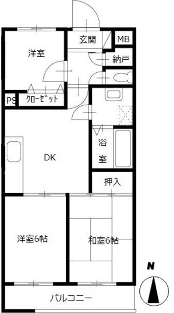 サンヒルズ東戸塚(3DK/1階)の間取り写真