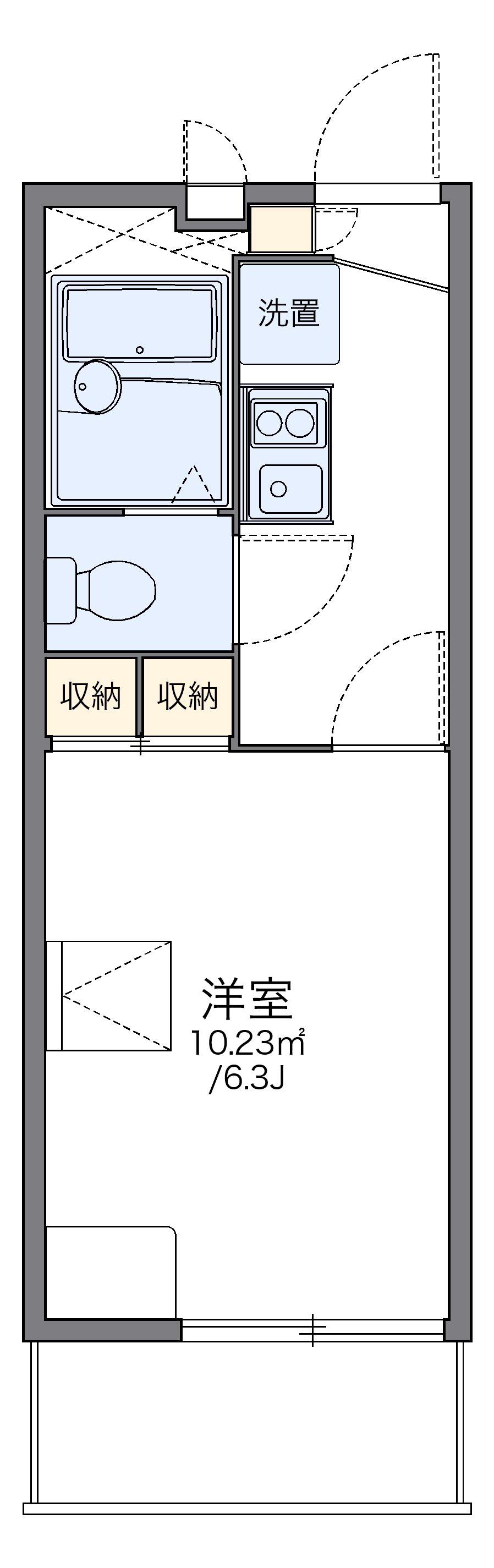 レオパレス川端Ⅱ(1K/1階)の間取り写真