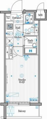 グランド・ガーラ新横浜ノース(1K/2階)の間取り写真